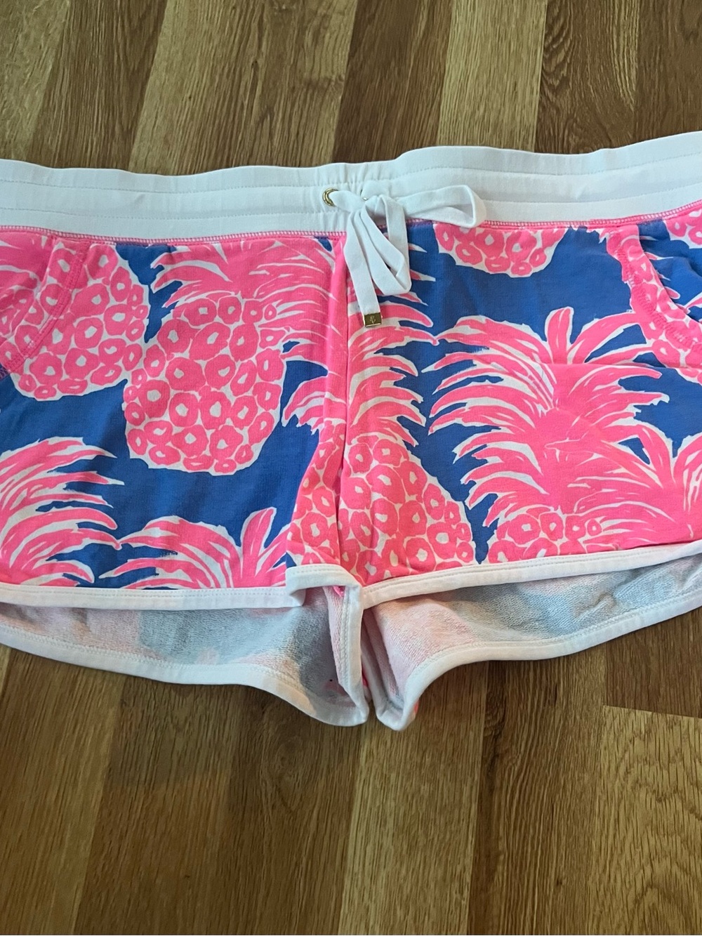 Lilly Pulitzer Pink and Blue Pineapple Athletic Shorts